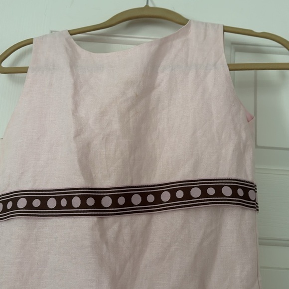 Pink linen Sleeveless Dress - Picture 2 of 5